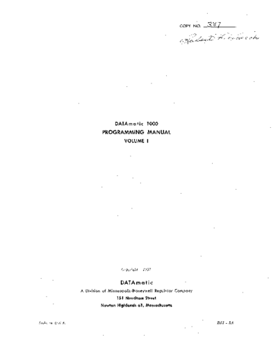 DATAmatic_1000_Programming_Manual_Volume_1_1957
