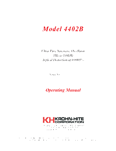 KROHNHITE 4402B OPS