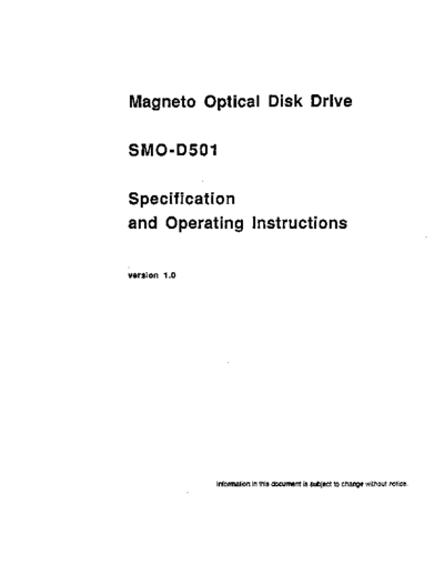 SMO-D501_650Mb_Magneto_Optical_Disk_Drive_Specifications_V1.0