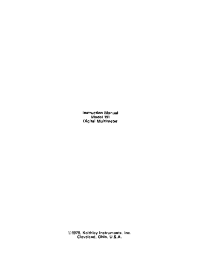 191 (A - 1979)(30183 Instruction)