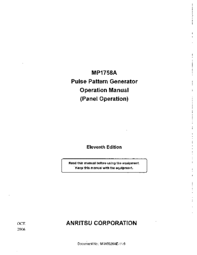 ANRITSU MP1758A Operation