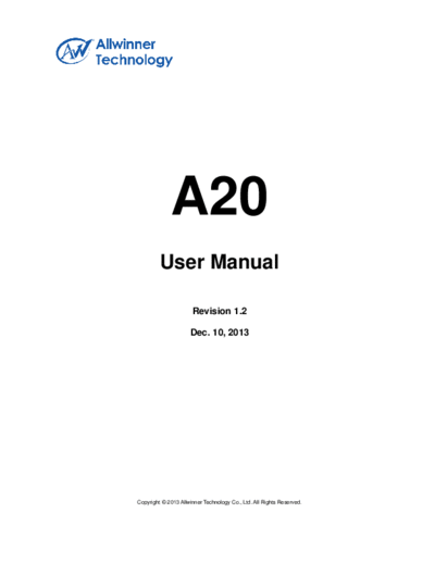 A20 User Manual V1.20