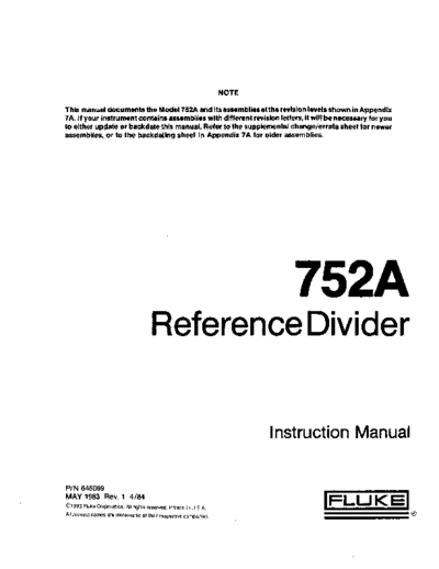 FLUKE 752A INST