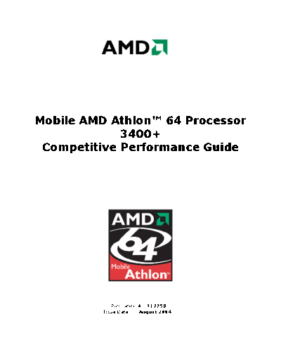 Mobile AMD Athlon 64 Processor 3400+ Competitive Performance Guide. [2004-08]