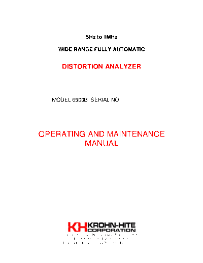 KROHNHITE 6900B Operation_Maintenance