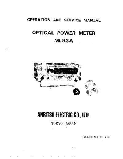 ANRITSU ML93A Operation