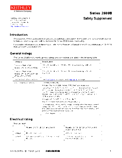 PA-1084 Series 2600B UL Safety Supplement