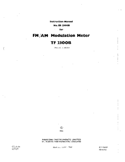 MARCONI TF2300B Instruction