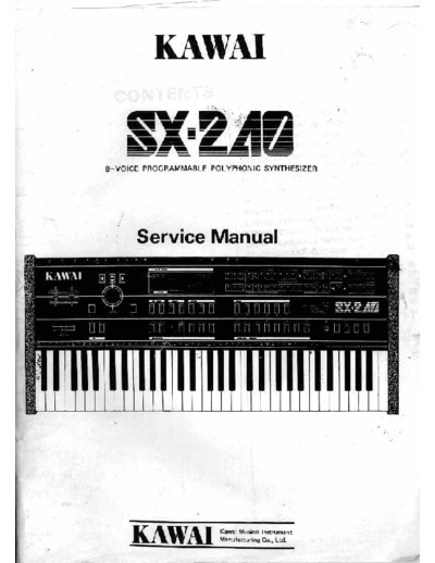 Kawai SX-240 Service Manual