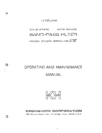 KROHNHITE 3103R Operating_Maintenance