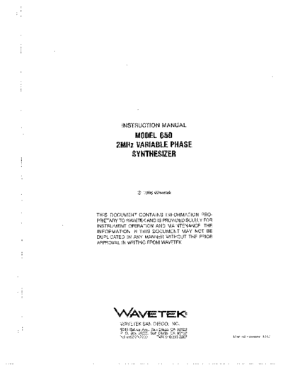 WAV 650 Instruction Manual