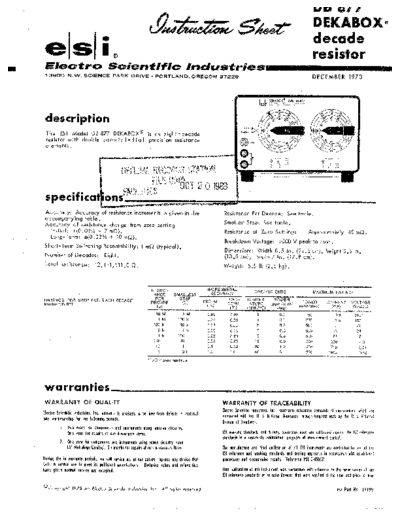 ESI DB877 Instruction