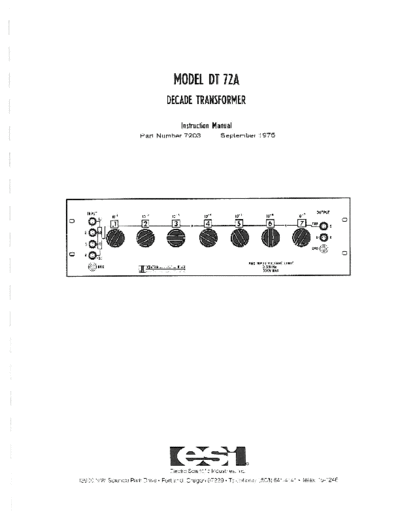ESI DT 72A Instruction