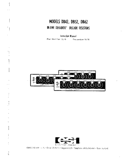 ESI DB42, DB52, DB62 Instruction