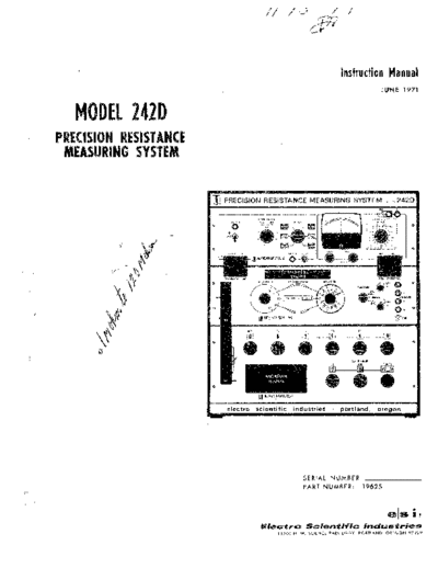 ESI 242D includes system 240C, RS925D, 801 Instruction