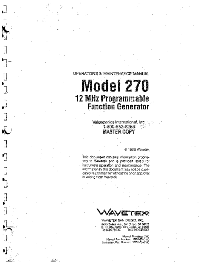 WAV 270 Operation