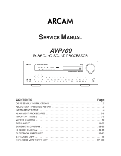 hfe_arcam_avp700_service