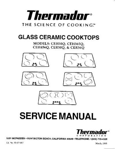 90-57-057 Thermador CEH CER Glass Ceramic Cooktop