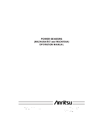 ANRITSU MA24XXA B D Operations Manual