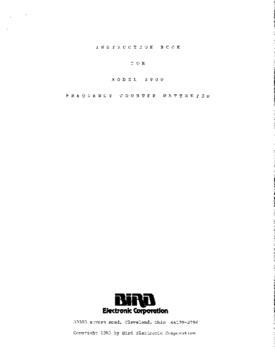 BIRD 3900 Frequency Counter Wattmeter (1985)