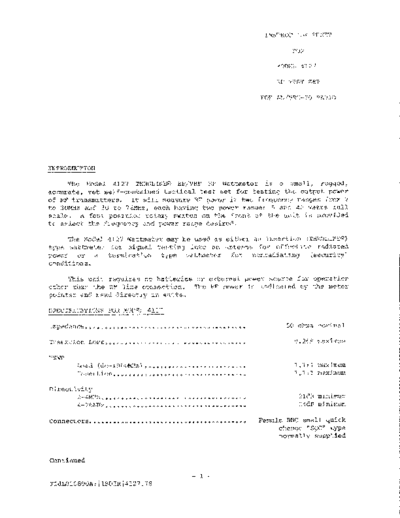 BIRD 4127 RF Test Set [for AN_PRC-70 Radio] (addendum)