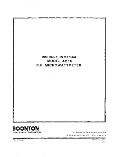Boonton 4210RF Manual