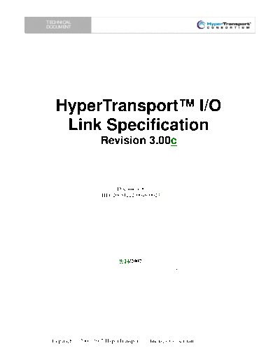 HyperTransport IO Link Specification. [rev.3.00c].[2007-09-14].marked