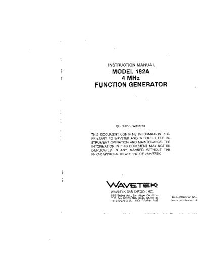 WAV 182A Instruction