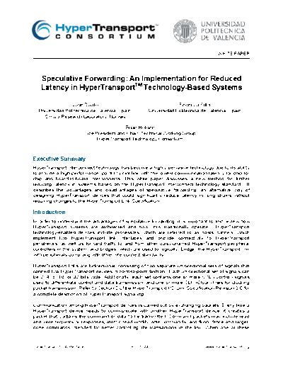 Speculative Forwarding