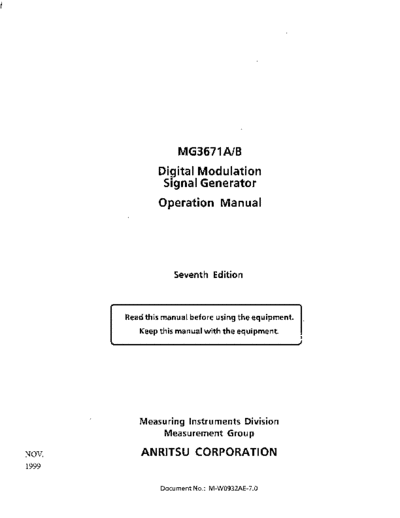 ANRITSU MG3671A_252C B Operation