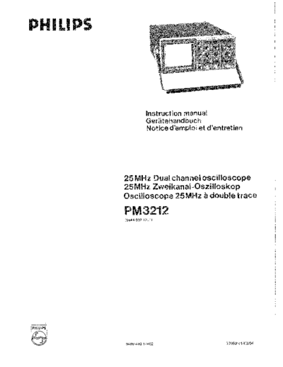 PHILIPS PM3212 Instruction