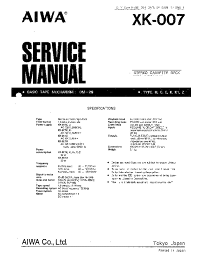 hfe_aiwa_xk-007_service