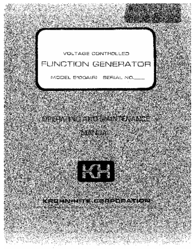 KROHNHITE 5100A_5100AR Operating_Maintenance