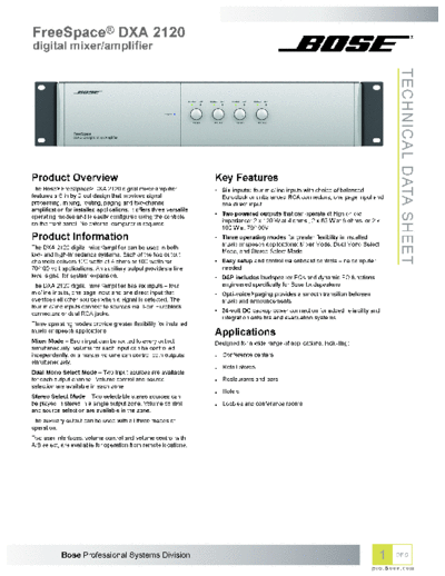 tds_fs_dxa_2120_digital_mixer_amplifier
