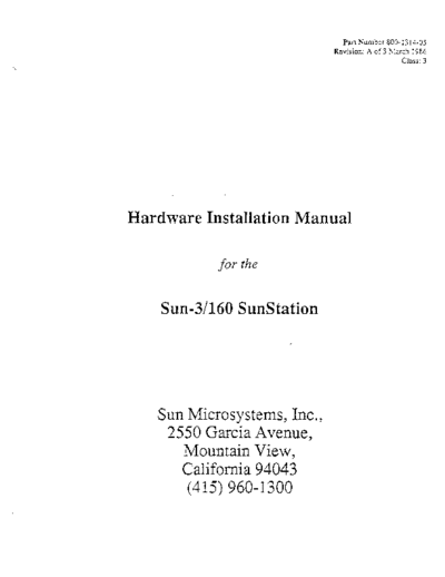 800-1314-05_Sun-3_160_Hardware_Installation_Manual