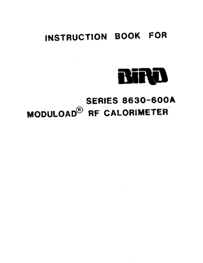BIRD 8630-600A Moduload RF Calorimeter WW