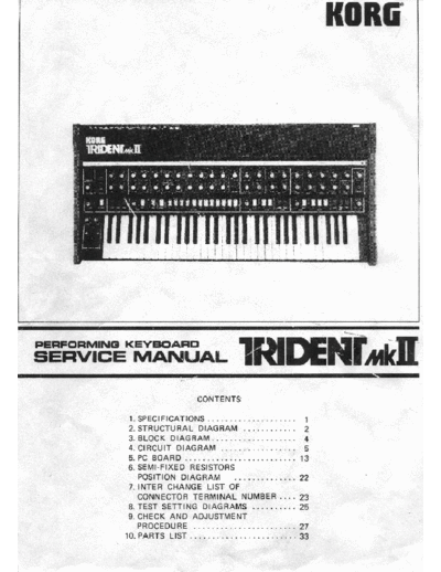 Korg Trident MKII Service Manual