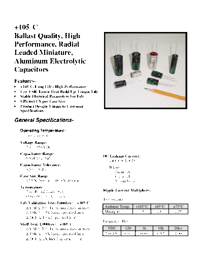 Barker Microfarads [radial thru-hole] 105RB Series