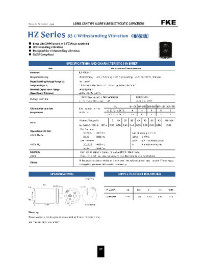 FKE [snap-in] HZ SERIES Series