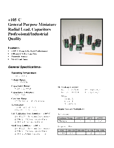 Barker Microfarads [radial thru-hole] 105RG Series