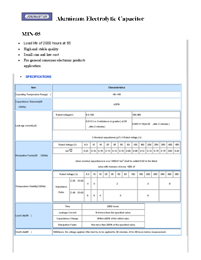 Joemaster [non-polar radial] MIN-05 Series