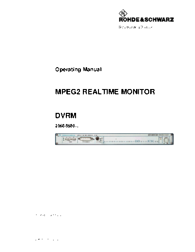 R&S dvrm manual