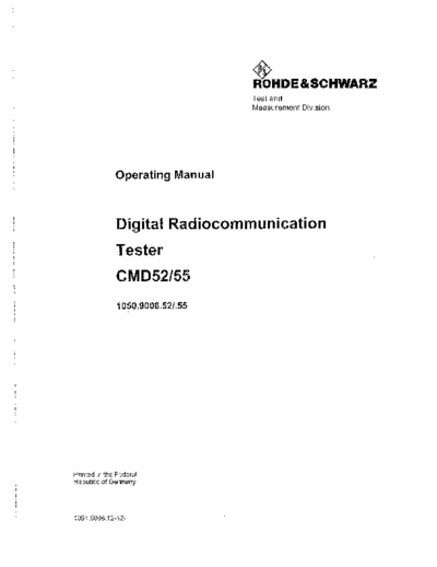 R&S CMD 52_252C 55 Operating