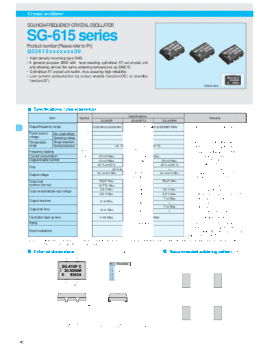 SG-615P - SOJ HIGH-FREQUENCY CRYSTAL OSCILLATOR - Epson Company