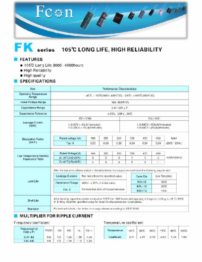 Fcon [radial thru-hole] FK Series
