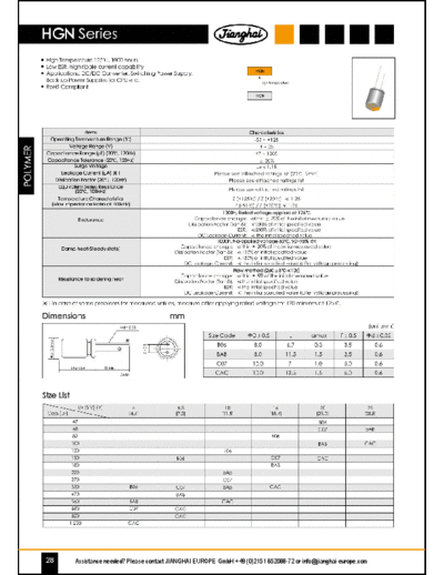 Jianghai [polymer thru-hole] HGN Series