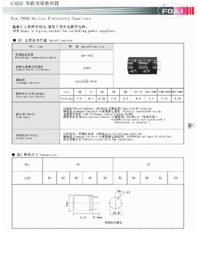Foai [snap-in] CD292 Series