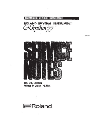 Roland TR-77 Service Notes