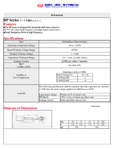 P&B [bi-polar radial] BP Series