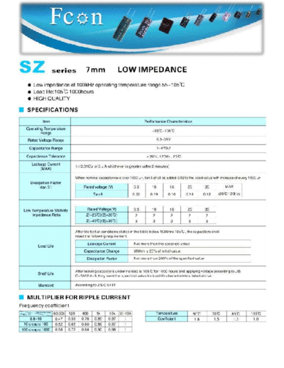Fcon [radial thru-hole] SZ Series